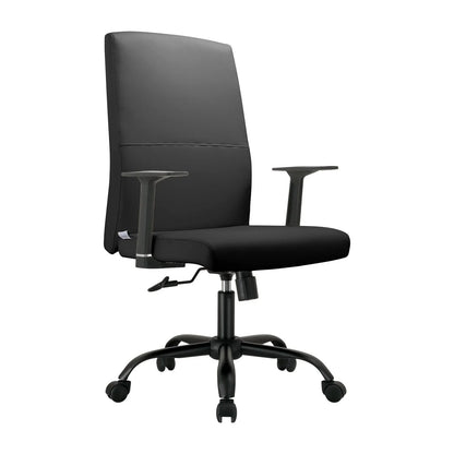 Evander Leather Office Chair in Aluminum with Adjustable Height and Swivel - Elax Furniture
