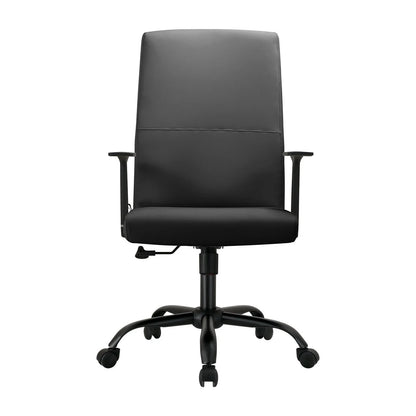 Evander Leather Office Chair in Aluminum with Adjustable Height and Swivel - Elax Furniture