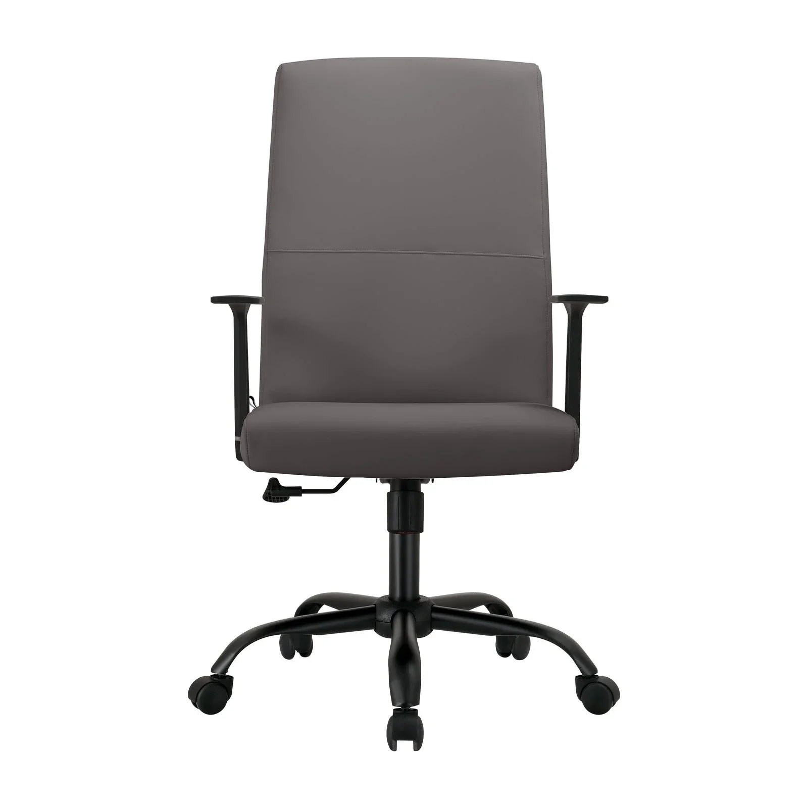 Evander Leather Office Chair in Aluminum with Adjustable Height and Swivel - Elax Furniture