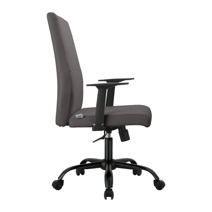 Evander Leather Office Chair in Aluminum with Adjustable Height and Swivel - Elax Furniture