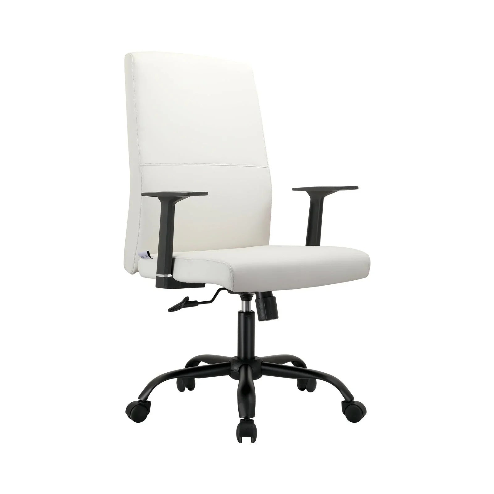 Evander Leather Office Chair in Aluminum with Adjustable Height and Swivel - Elax Furniture