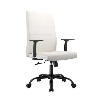 Evander Leather Office Chair in Aluminum with Adjustable Height and Swivel - Elax Furniture