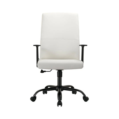 Evander Leather Office Chair in Aluminum with Adjustable Height and Swivel - Elax Furniture
