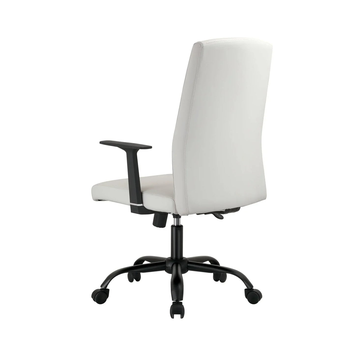Evander Leather Office Chair in Aluminum with Adjustable Height and Swivel - Elax Furniture
