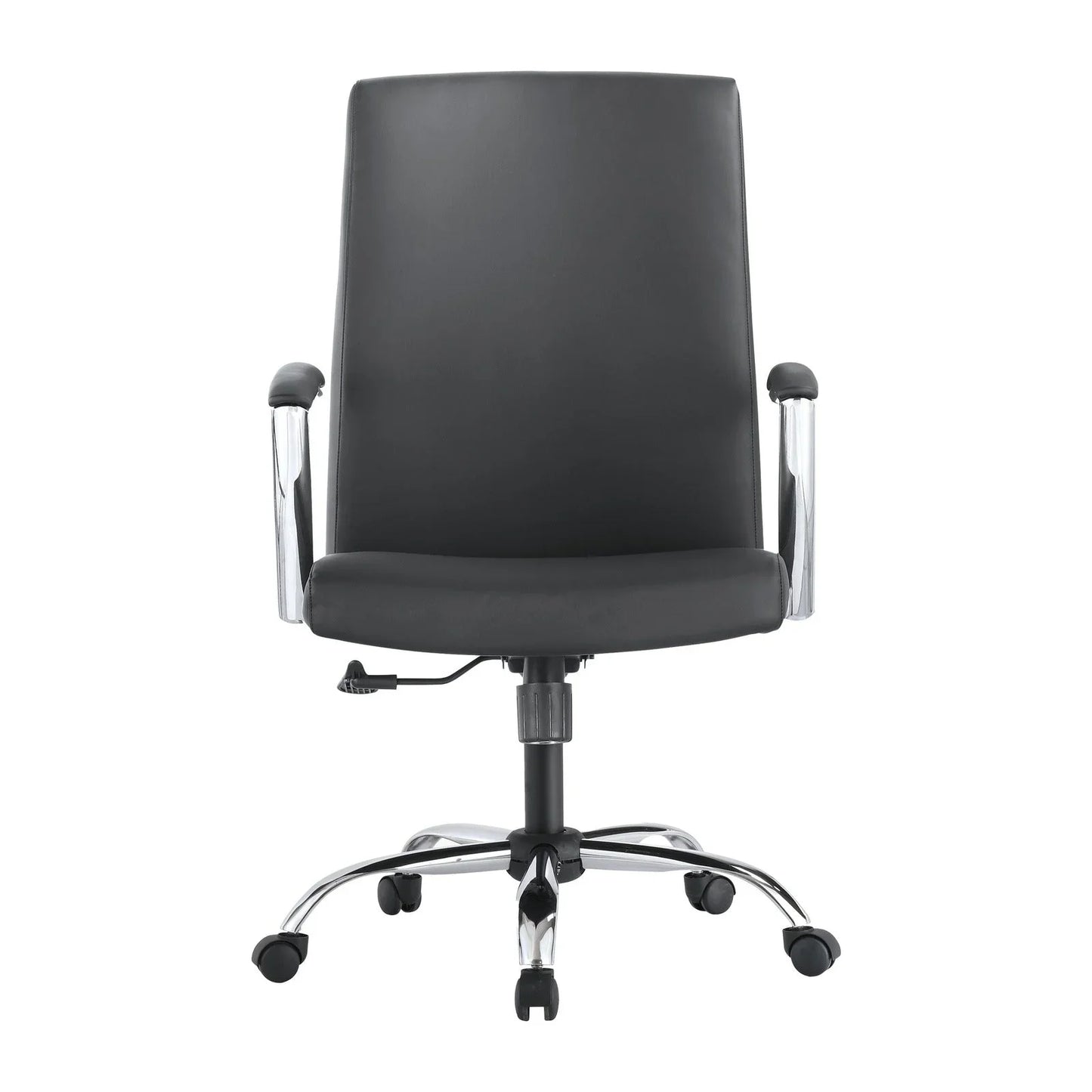 Evander Modern Swivel Office Chair in Faux Leather with Adjustable Height and Silver Frame - Elax Furniture