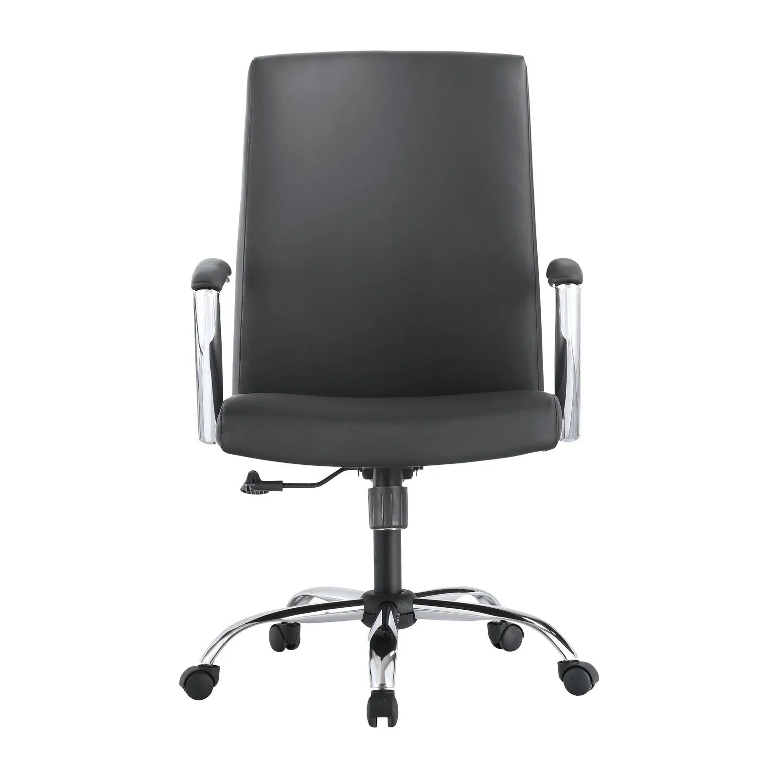 Evander Modern Swivel Office Chair in Faux Leather with Adjustable Height and Silver Frame - Elax Furniture