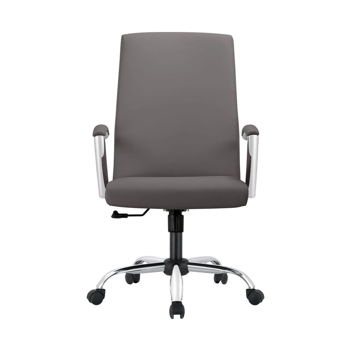 Evander Modern Swivel Office Chair in Faux Leather with Adjustable Height and Silver Frame - Elax Furniture