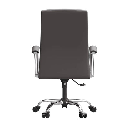 Evander Modern Swivel Office Chair in Faux Leather with Adjustable Height and Silver Frame - Elax Furniture