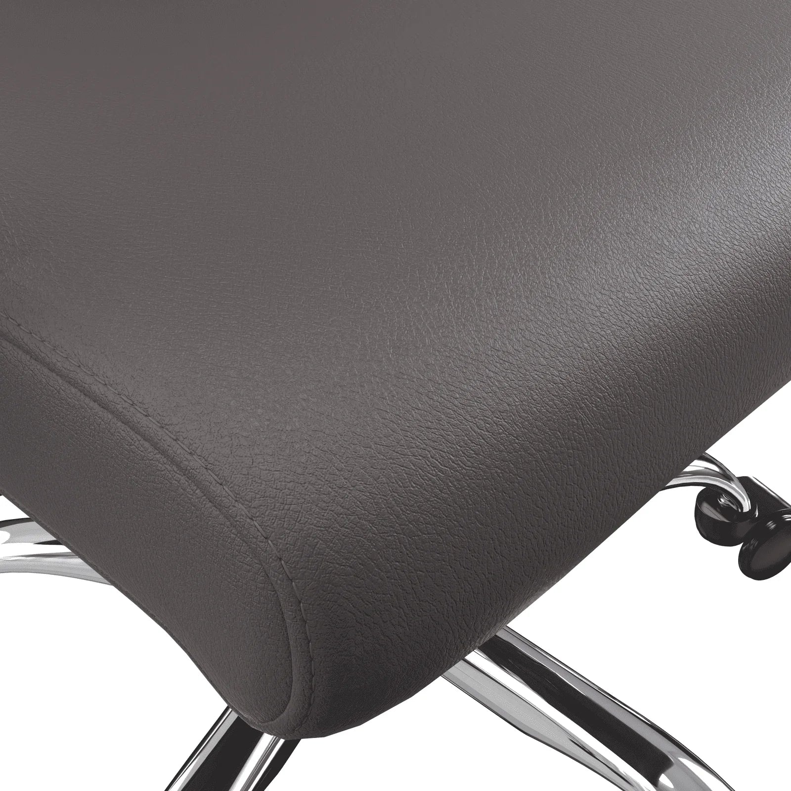 Evander Modern Swivel Office Chair in Faux Leather with Adjustable Height and Silver Frame - Elax Furniture