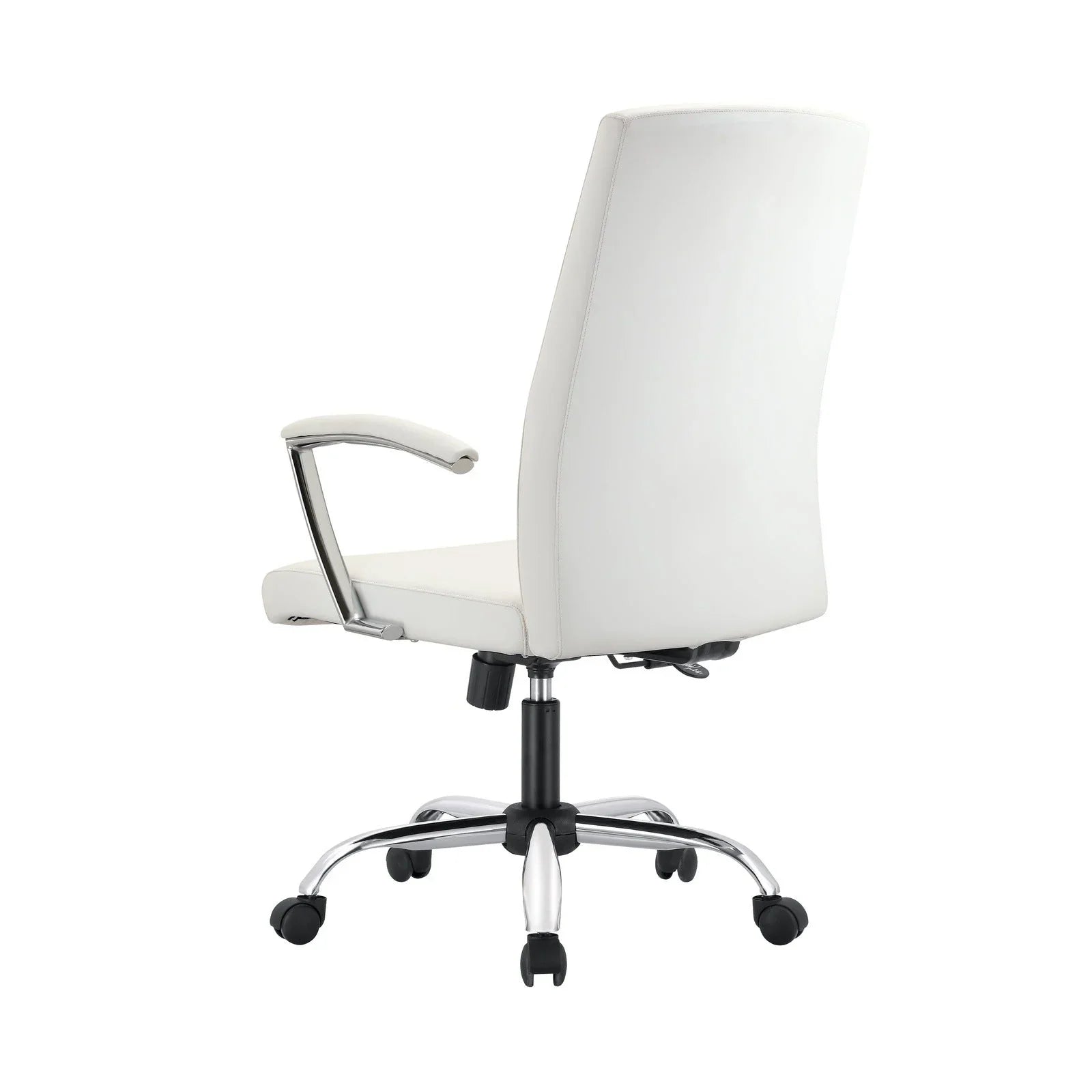 Evander Modern Swivel Office Chair in Faux Leather with Adjustable Height and Silver Frame - Elax Furniture