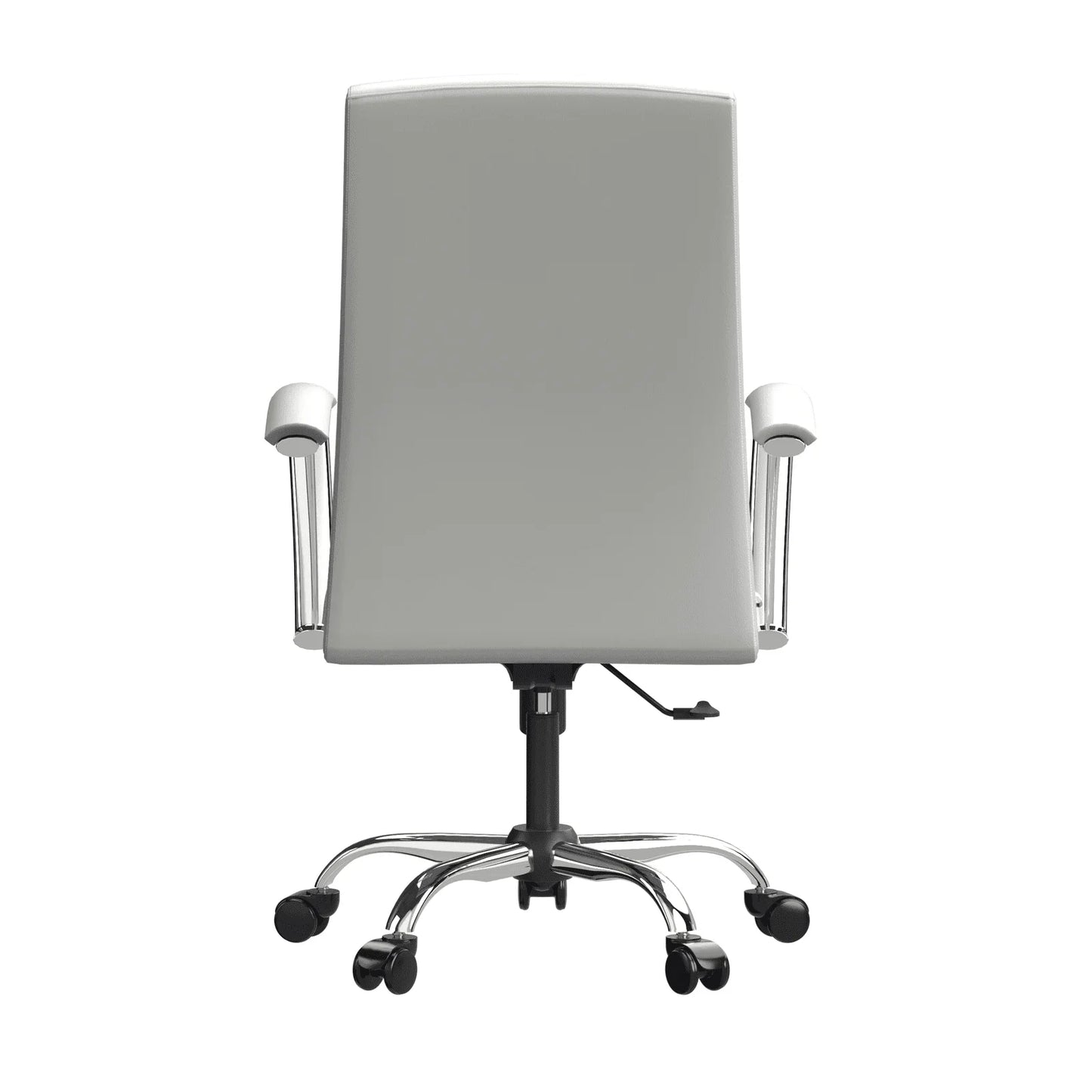 Evander Modern Swivel Office Chair in Faux Leather with Adjustable Height and Silver Frame - Elax Furniture