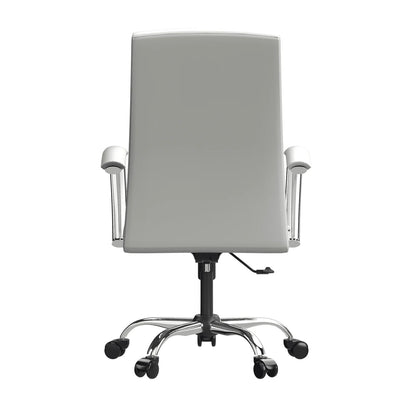 Evander Modern Swivel Office Chair in Faux Leather with Adjustable Height and Silver Frame - Elax Furniture