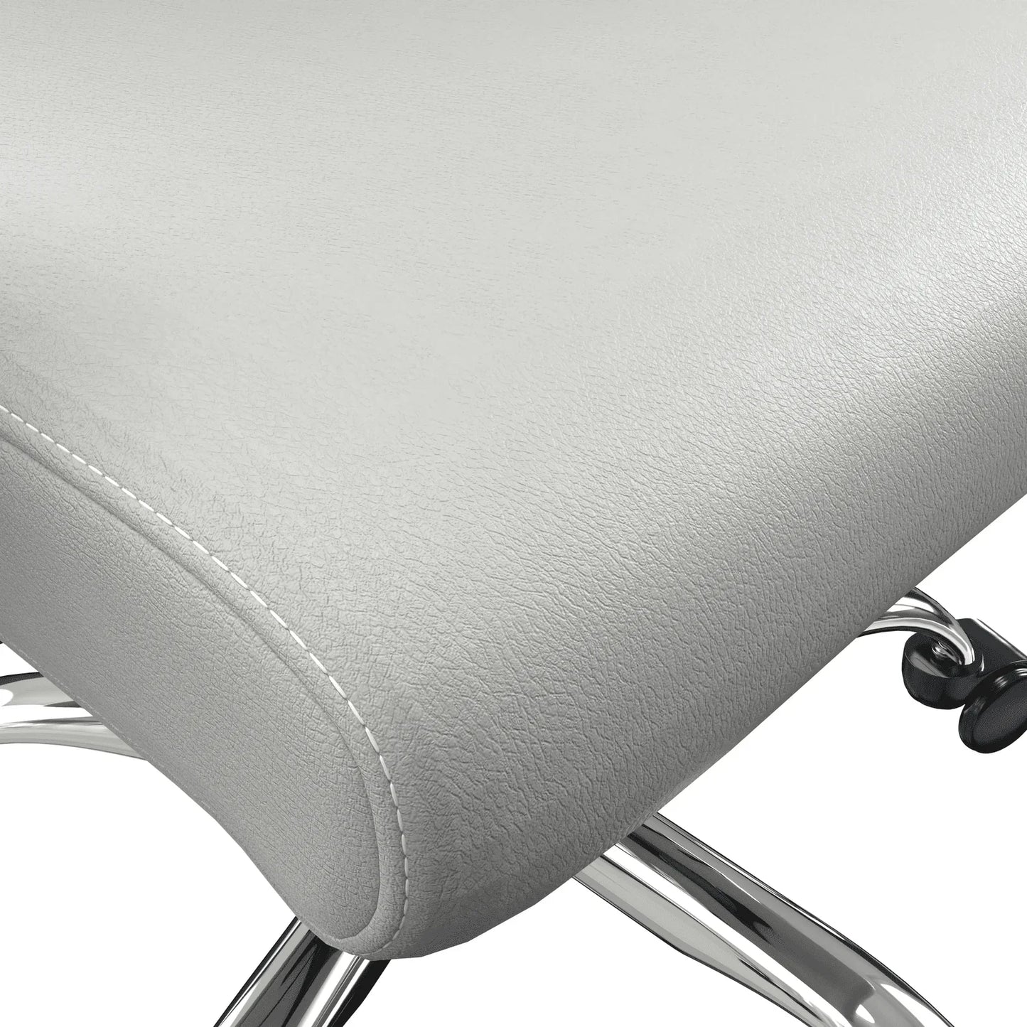 Evander Modern Swivel Office Chair in Faux Leather with Adjustable Height and Silver Frame - Elax Furniture