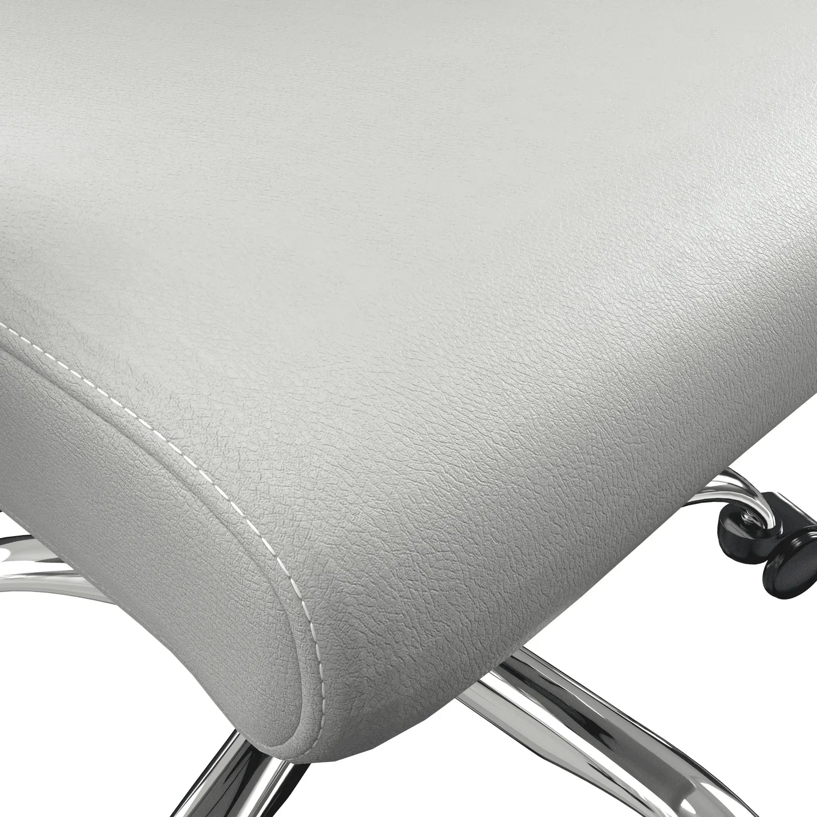 Evander Modern Swivel Office Chair in Faux Leather with Adjustable Height and Silver Frame - Elax Furniture