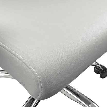 Evander Modern Swivel Office Chair in Faux Leather with Adjustable Height and Silver Frame - Elax Furniture