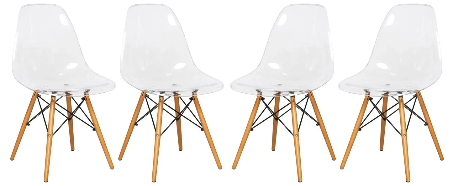 Dover Modern Dining Chair Molded Side Chair Set of 4 - Elax Furniture