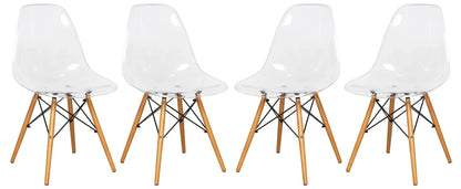 Dover Modern Dining Chair Molded Side Chair Set of 4 - Elax Furniture