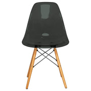 Cresco Modern Dining Side Chair in Curved Back Design with Multiple Base Options: Wood, Acrylic, Chrome & Gold Eiffel Design - Elax Furniture
