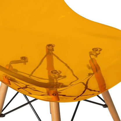 Cresco Modern Dining Side Chair in Curved Back Design with Multiple Base Options: Wood, Acrylic, Chrome & Gold Eiffel Design - Elax Furniture