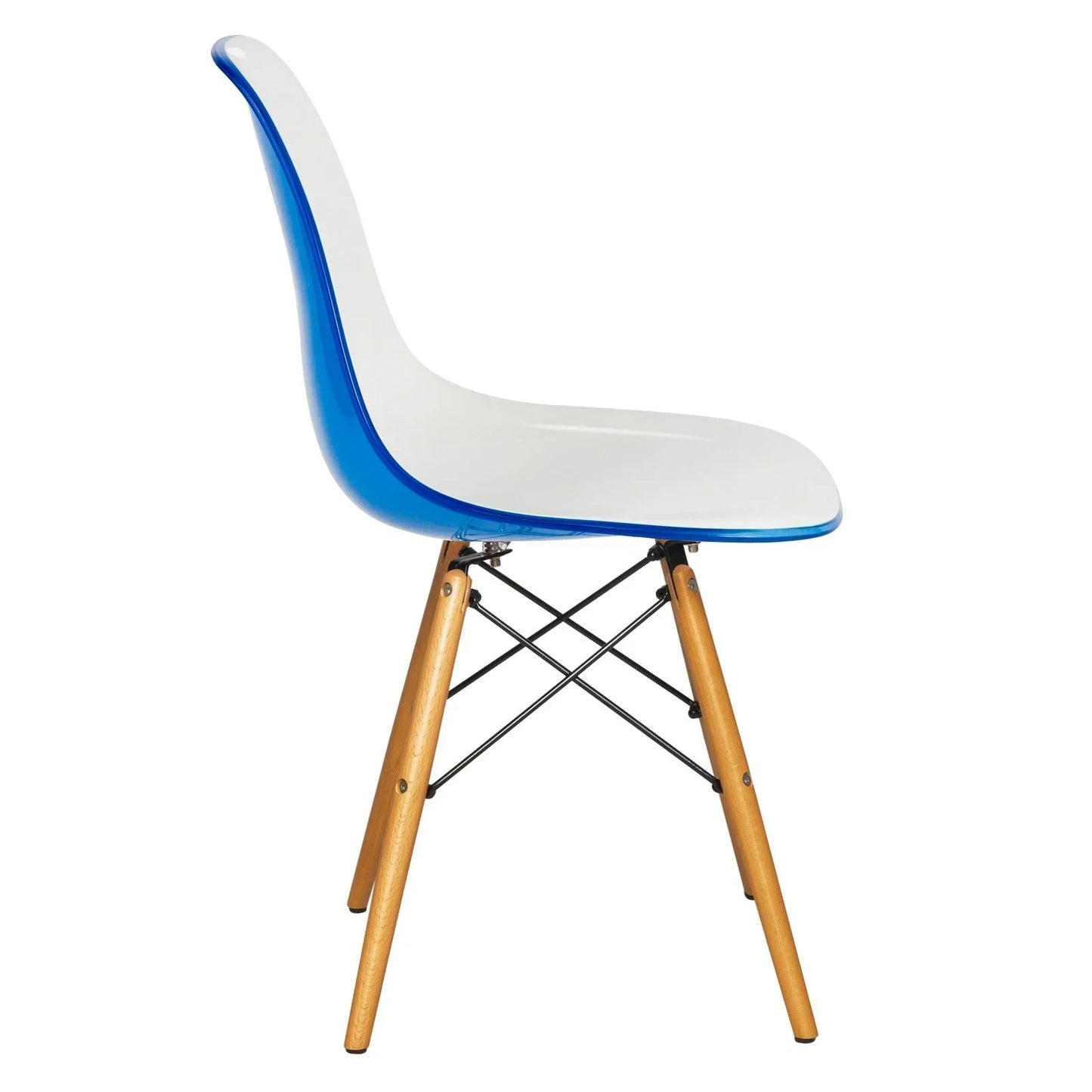 Dover Modern Molded Side Chair with Wood Base, Set of 2 - Elax Furniture