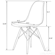 Dover and Cresco Modern Dining Chair Molded Side Chair with Base - Elax Furniture