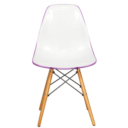 Dover Modern Molded Side Chair with Wood Base, Set of 2 - Elax Furniture