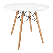 Dover Round Bistro Dining Table With Glass Tabletop and Beech Wood Eiffel Base - Elax Furniture
