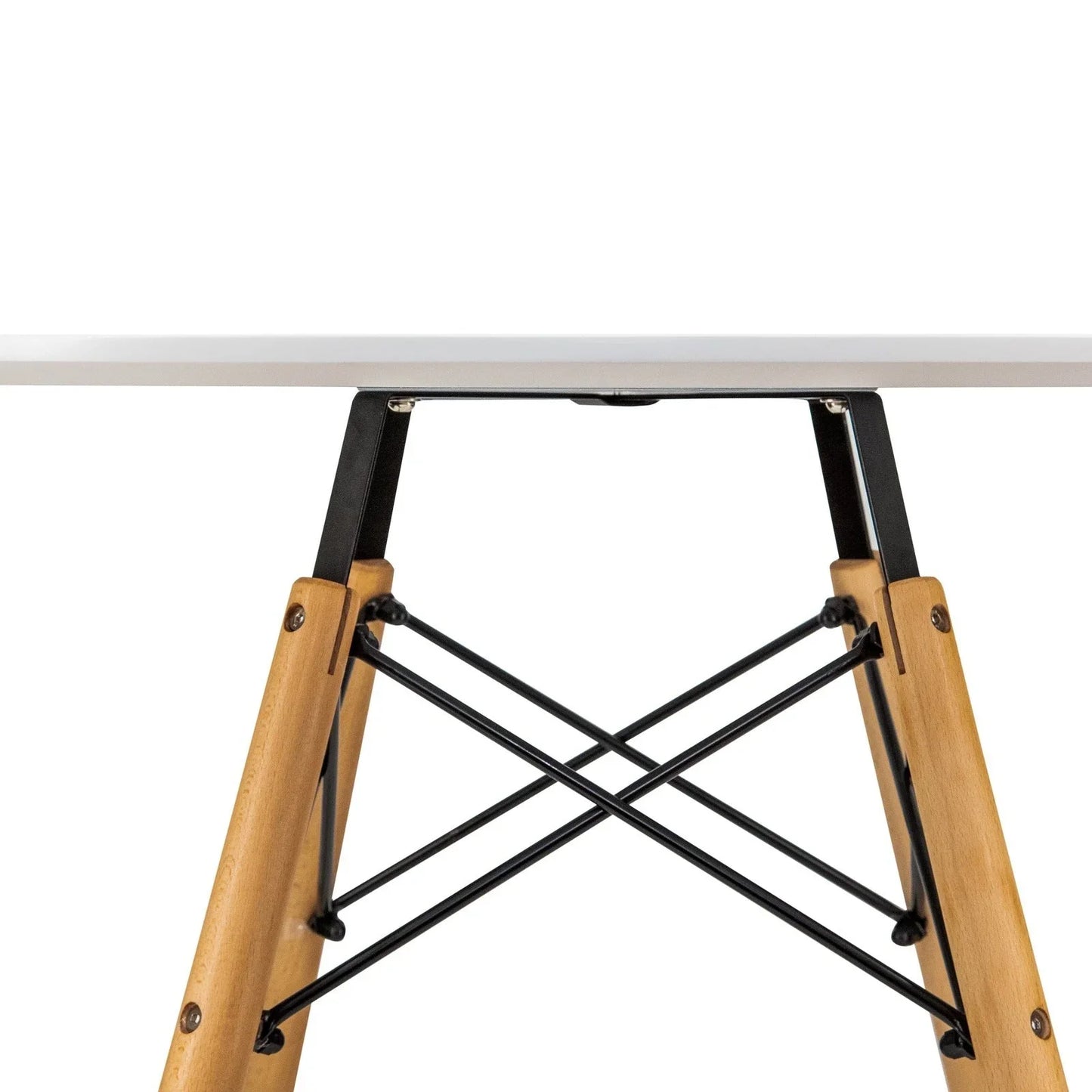 Dover Round Bistro Dining Table With Glass Tabletop and Beech Wood Eiffel Base - Elax Furniture