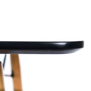 Dover Rectangle Dining Table With Glass Tabletop and Beech Wood Eiffel Base - Elax Furniture