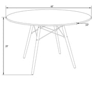Dover Round Dining Table With Glass Tabletop and Natural Wood Eiffel Base - Elax Furniture