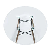 Dover Round Dining Table With Glass Tabletop and Natural Wood Eiffel Base - Elax Furniture
