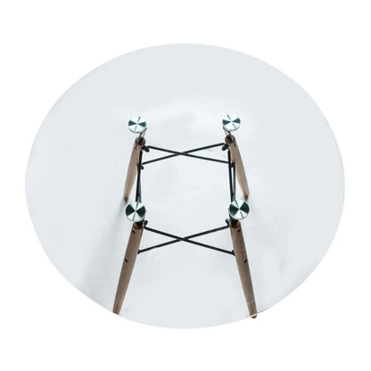 Dover Round Dining Table With Glass Tabletop and Natural Wood Eiffel Base - Elax Furniture