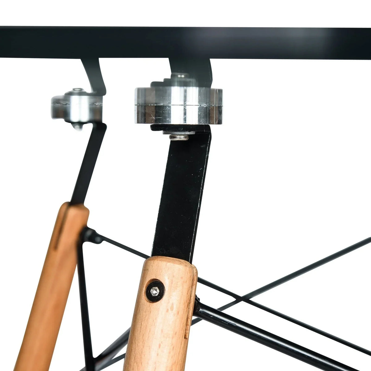 Dover Round Dining Table With Glass Tabletop and Natural Wood Eiffel Base - Elax Furniture