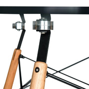 Dover Round Dining Table With Glass Tabletop and Natural Wood Eiffel Base - Elax Furniture