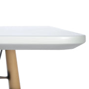 Dover Rectangle Dining Table With Glass Tabletop and Beech Wood Eiffel Base - Elax Furniture