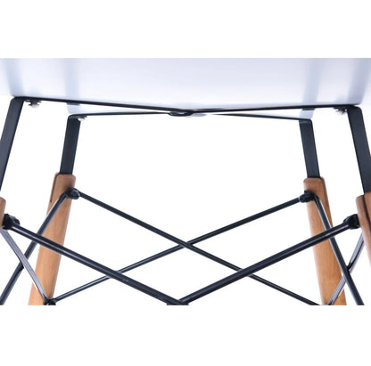Dover Round Dining Table With Glass Tabletop and Natural Wood Eiffel Base - Elax Furniture