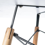 Dover Round Dining Table With Glass Tabletop and Natural Wood Eiffel Base - Elax Furniture