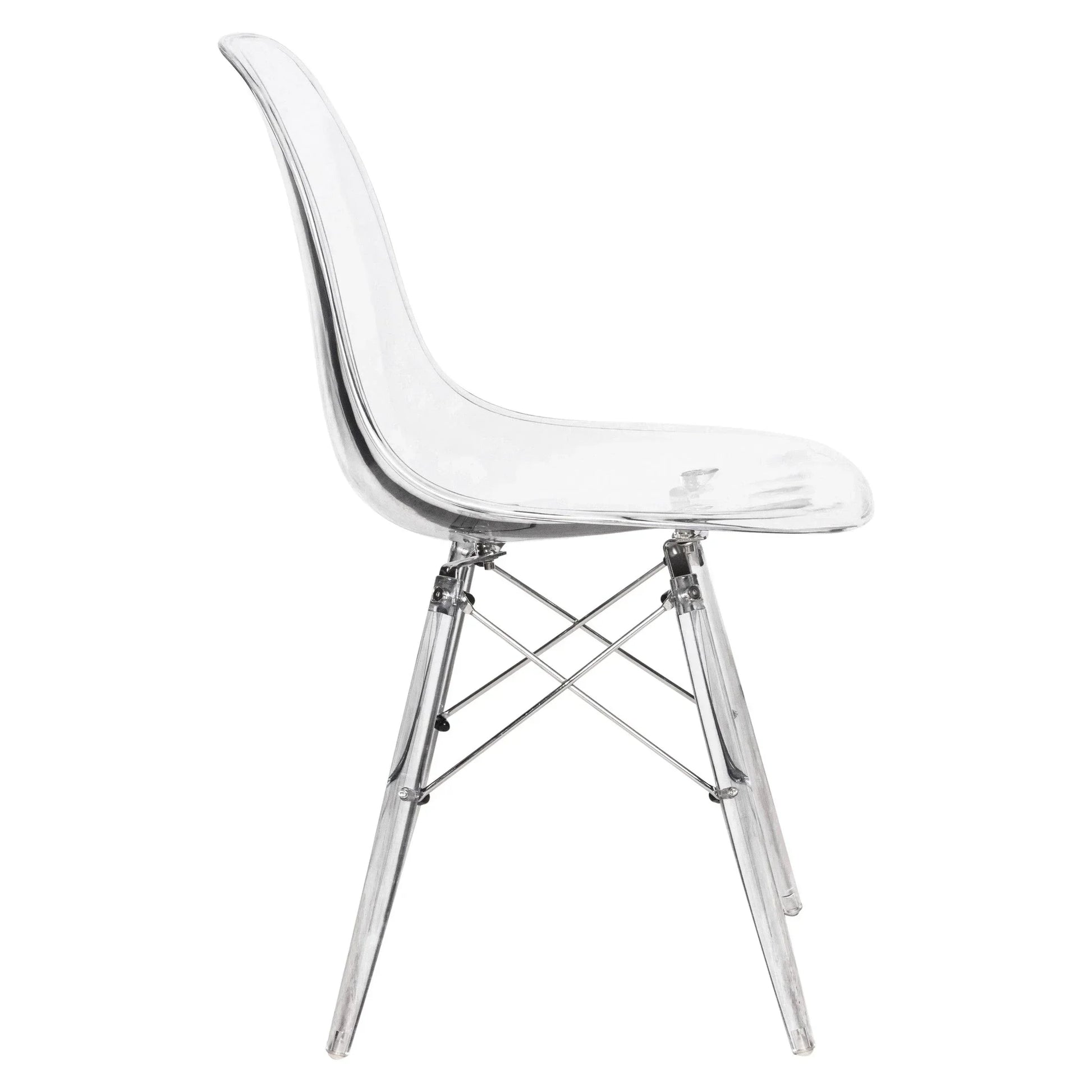 Dover and Cresco Modern Dining Chair Molded Side Chair with Base - Elax Furniture