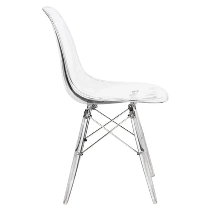 Dover and Cresco Modern Dining Chair Molded Side Chair with Base - Elax Furniture