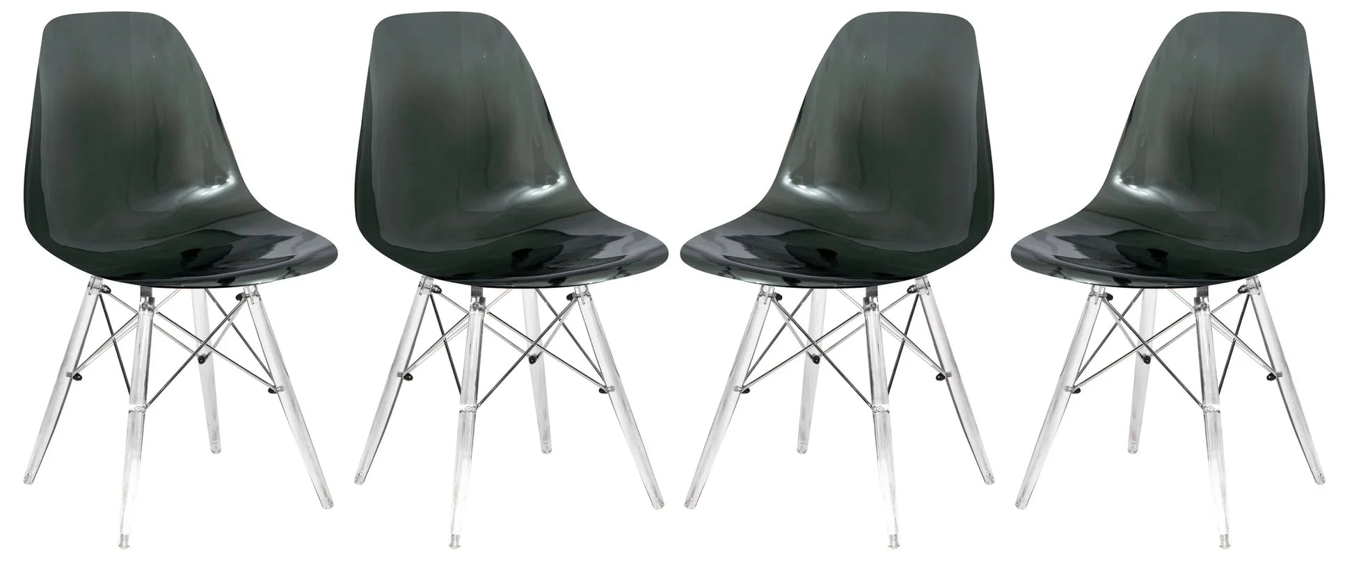 Dover Molded Side Chair with Acrylic Base, Set of 4 - Elax Furniture