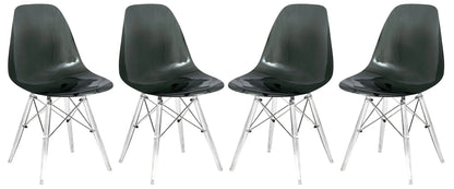 Dover Molded Side Chair with Acrylic Base, Set of 4 - Elax Furniture