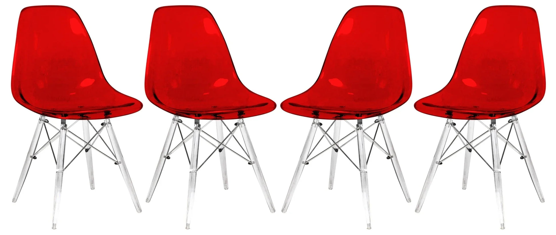 Dover Molded Side Chair with Acrylic Base, Set of 4 - Elax Furniture