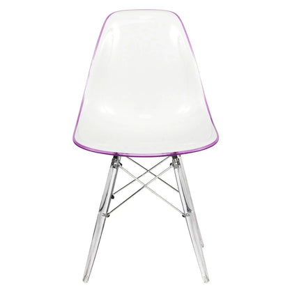 Dover Molded Side Chair with Acrylic Base, Set of 4 - Elax Furniture