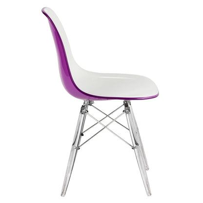 Dover Molded Side Chair with Acrylic Base, Set of 4 - Elax Furniture