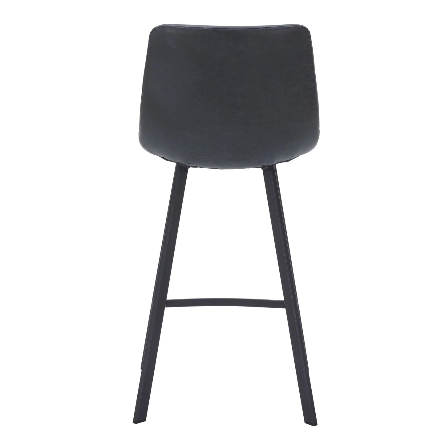 Elland 35” Counter Stool in Leather Padded Seat in Black Stainless Steel - Elax Furniture
