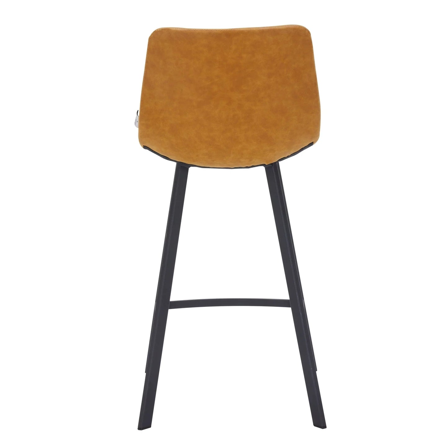 Elland 35” Counter Stool in Leather Padded Seat in Black Stainless Steel - Elax Furniture