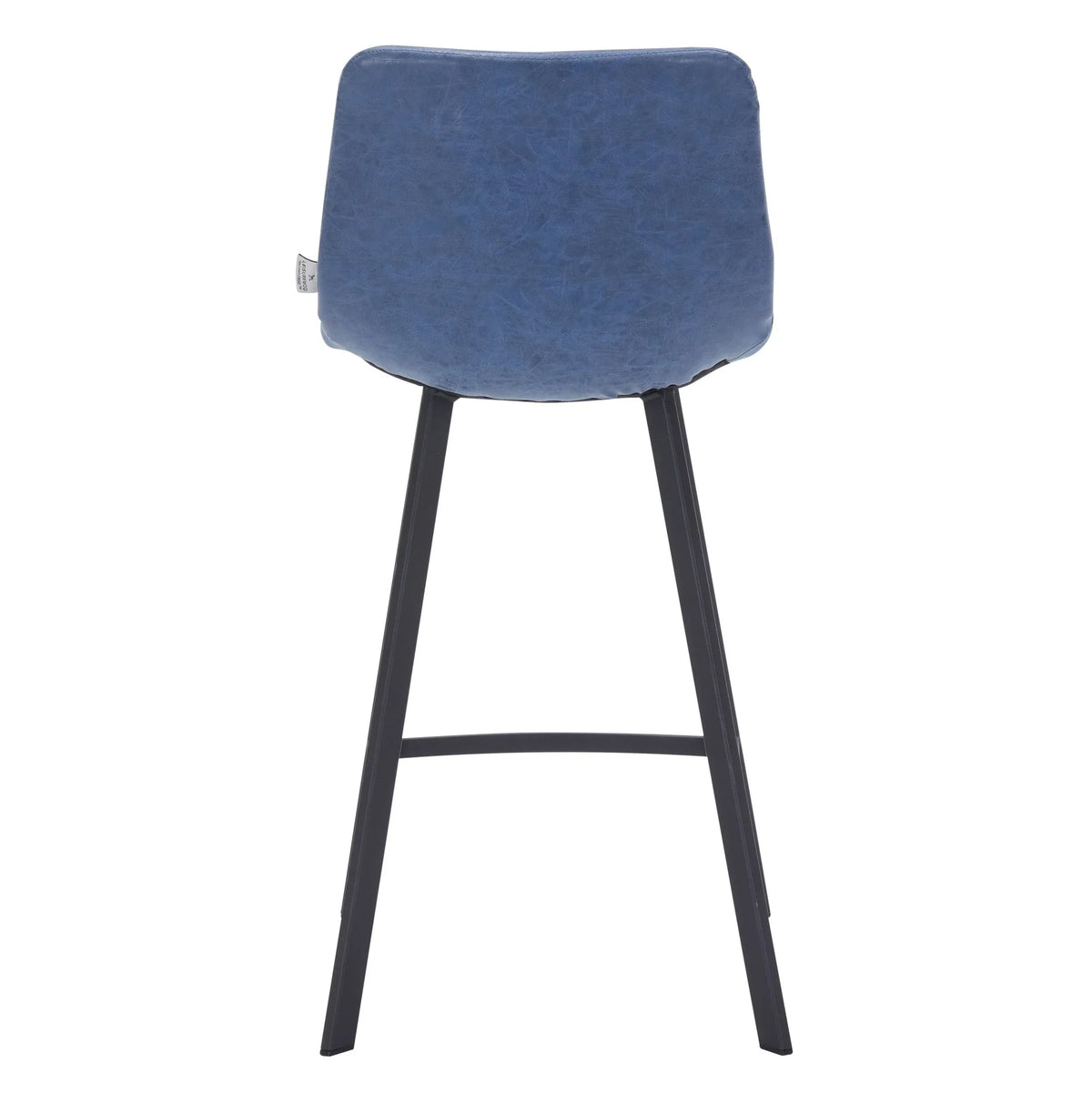 Elland 35” Counter Stool in Leather Padded Seat in Black Stainless Steel - Elax Furniture
