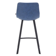 Elland 35” Counter Stool in Leather Padded Seat in Black Stainless Steel - Elax Furniture