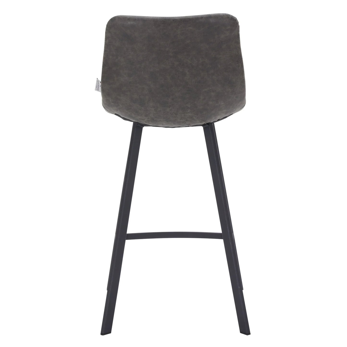 Elland 35” Counter Stool in Leather Padded Seat in Black Stainless Steel - Elax Furniture