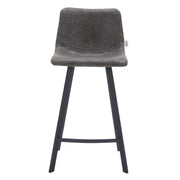 Elland 35” Counter Stool in Leather Padded Seat in Black Stainless Steel - Elax Furniture